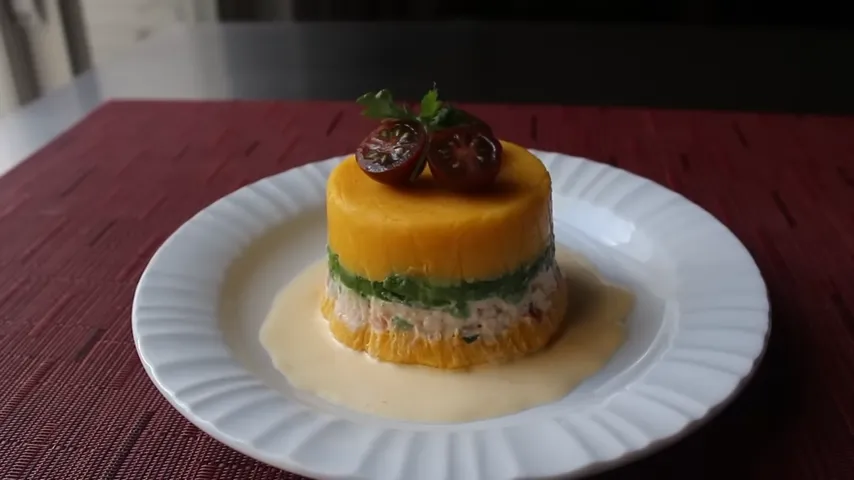 Acl recipes peru, Peruvian Potato & Chicken Salad (Causa) 