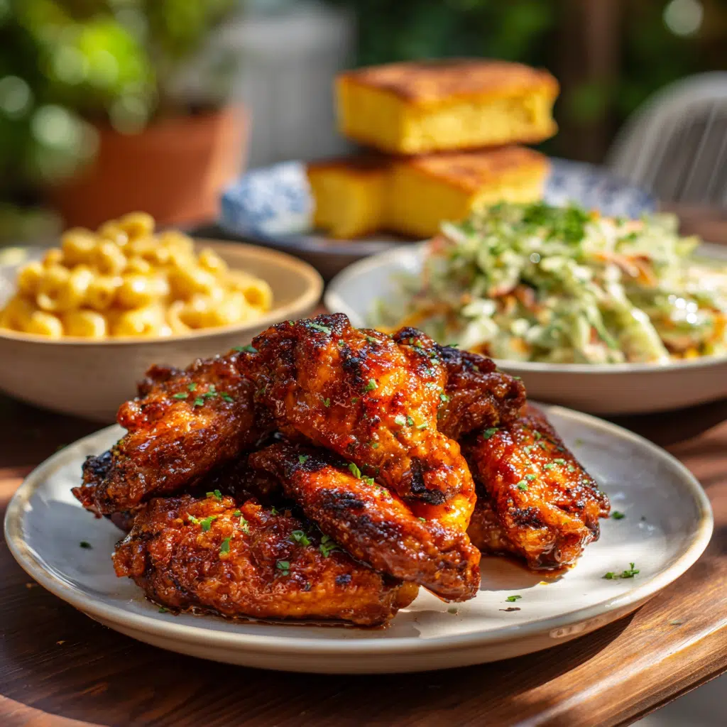 Hot honey wings served with classic sides