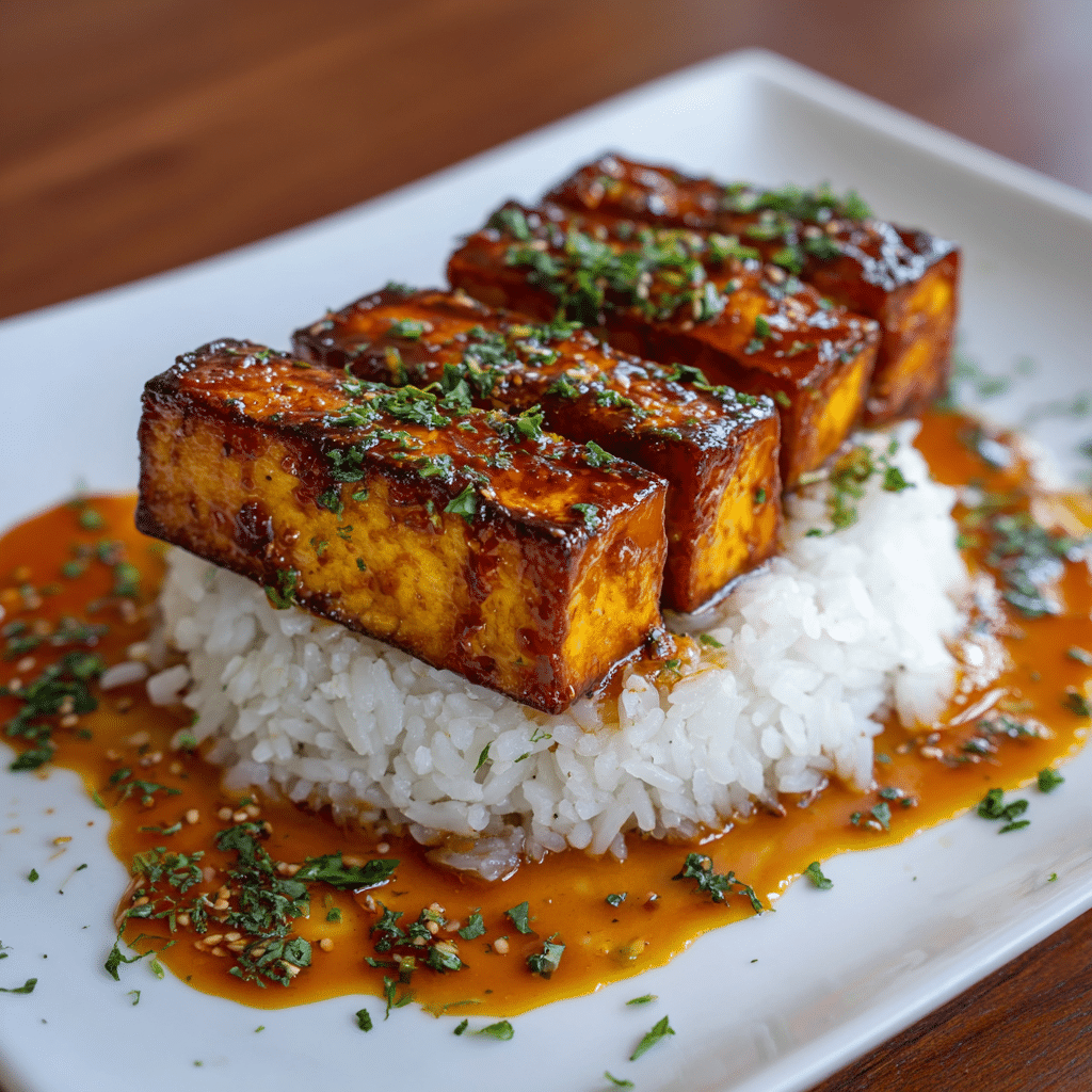 Bold Honey Sriracha Tofu Recipe for Crispy, Irresistible Heat 2 Honey Sriracha Tofu with rice
