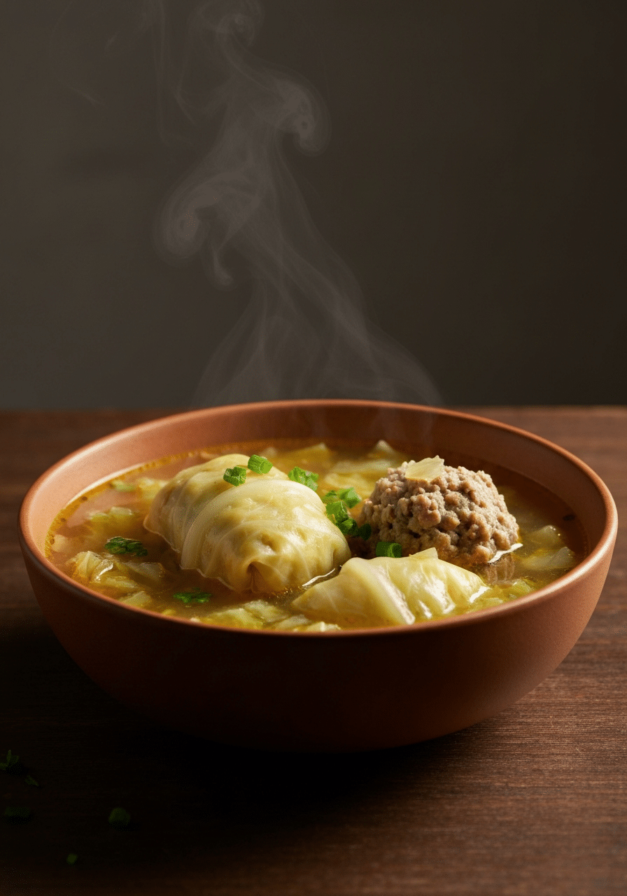 The Ultimate Unstuffed Cabbage Roll Soup: A Comforting One-Pot Meal 2 Hearty Unstuffed Cabbage Roll Soup in a bowl with fresh parsley garnish